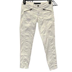 Jessica Simpson Jeans Womens 26 White Chevron Skinny Ankle Stretch Denim Seamed